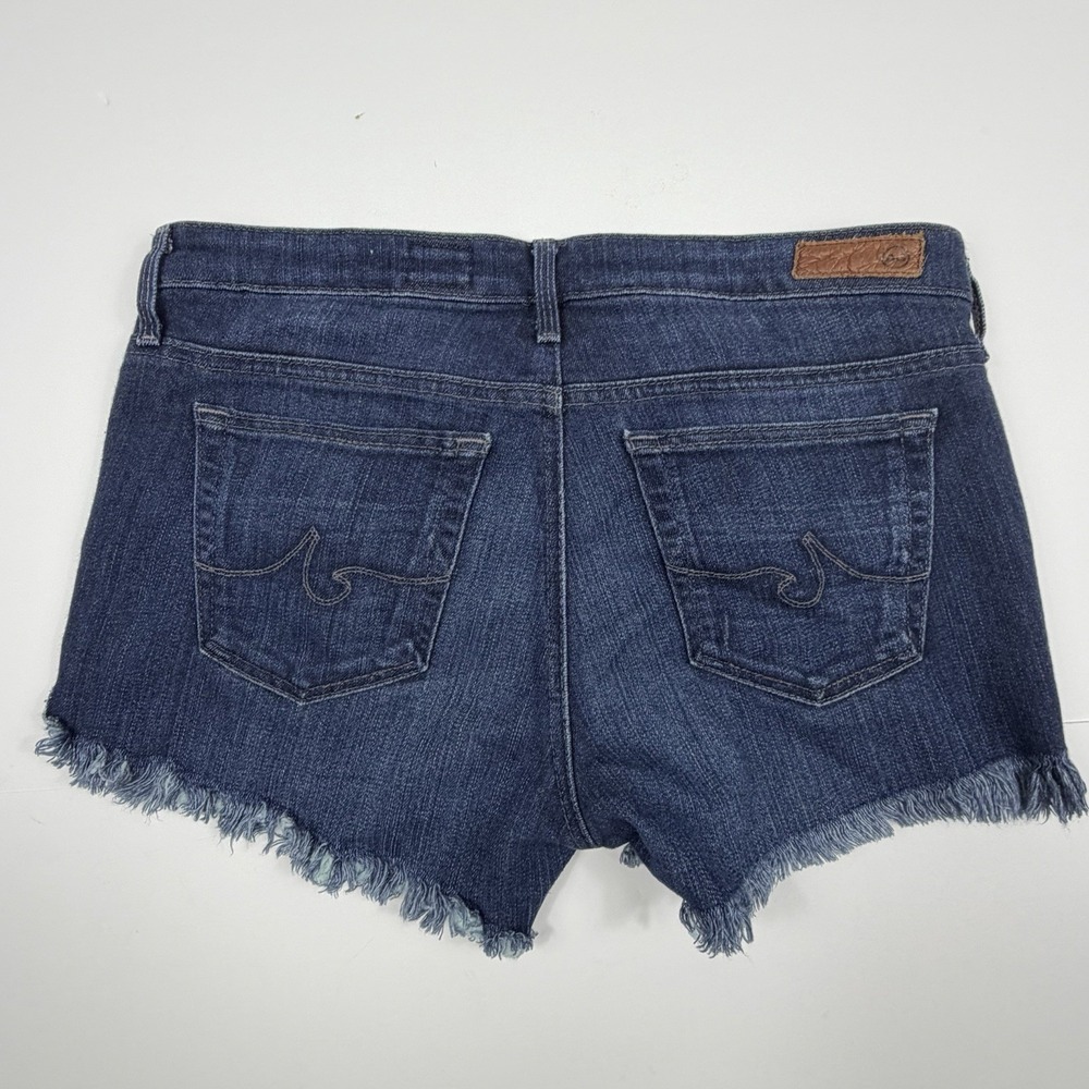AG Adriano Goldschmied The Stilt Cutoff Denim Shorts 29R Dark Wash Frayed Hem - Picture 2 of 10